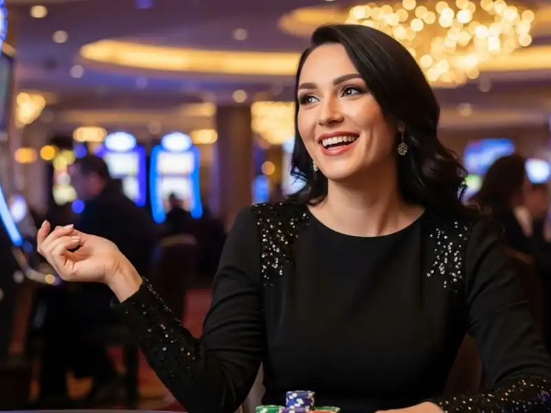 Casino Games Online PH Smiling Player With Poker Chips Z7live1.ph winning moment