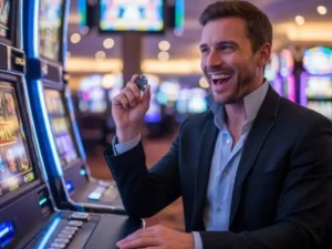 First Deposit Bonus PH Smiling Woman Playing Slot Game Z7live1.ph