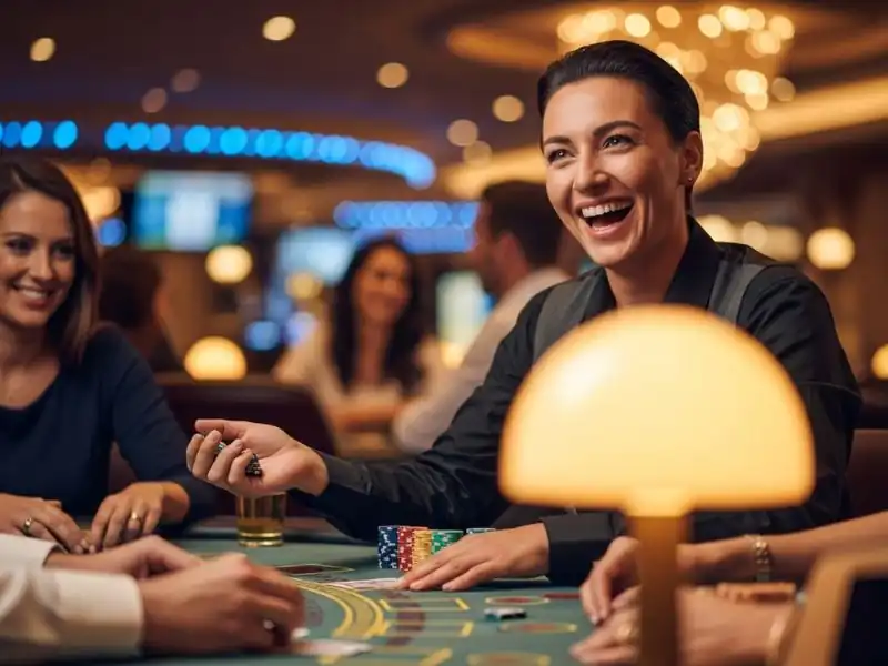 Live Baccarat Online PH Smiling Player With Poker Chips Z7live1.ph excitement