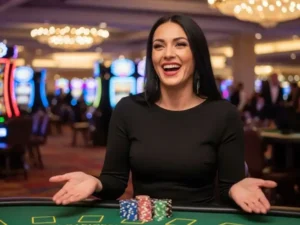 Play Slots Online Philippines Smiling Player With Poker Chips Z7live1.ph joy