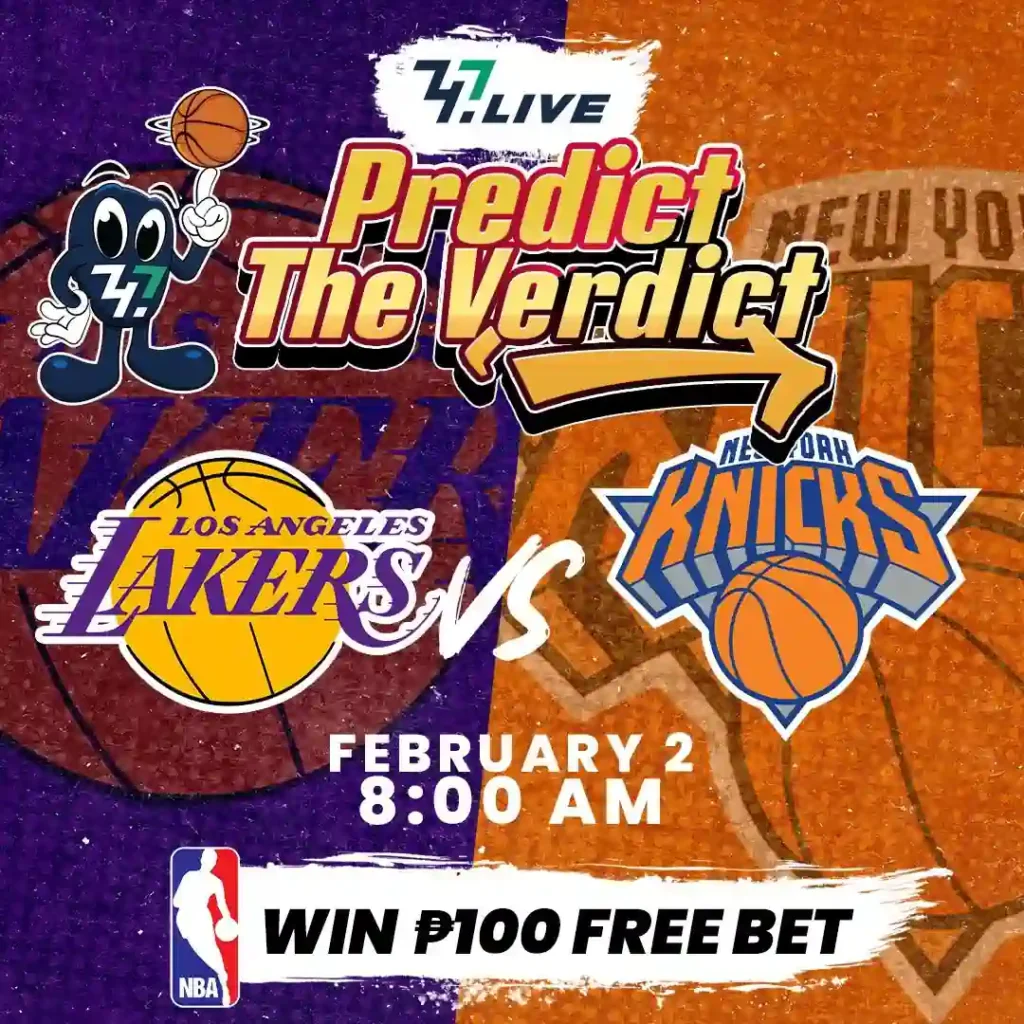 Arcade games Lakers vs New York Knicks January 2026 display inside a casino at Z7live powered by 747 Live