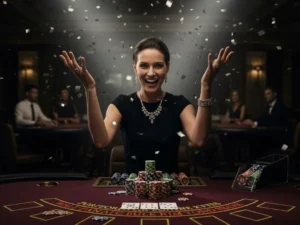 Fa Chai Gaming Philippines Smiling Player With Woman Chips Z7live1.ph joyful experience