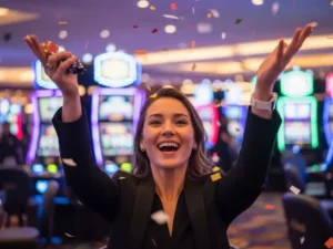 How to Win Slots in the Philippines Smiling Woman Playing Slot Game Z7live1.ph play