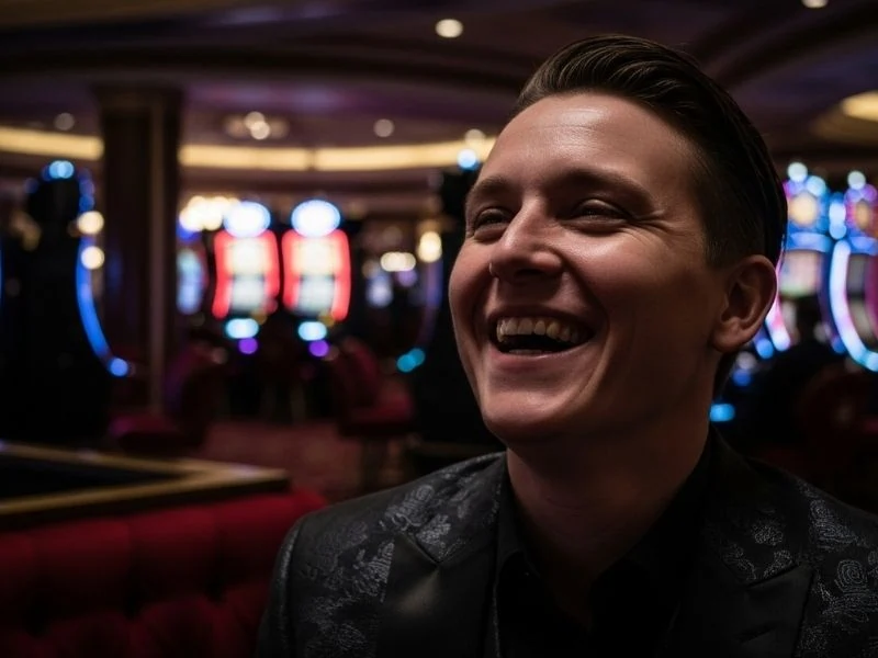 JBet Standing Smiling Casino Guest Z7live1.ph cheerful moment