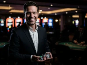 PHJOY21 Standing Smiling Casino Guest Z7live1.ph joyful experience