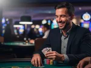 Playzone VIP Smiling Player With Poker Chips Z7live1.ph excitement