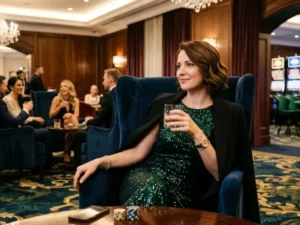 Person enjoying card games in the Philippines while sitting in a VIP casino lounge