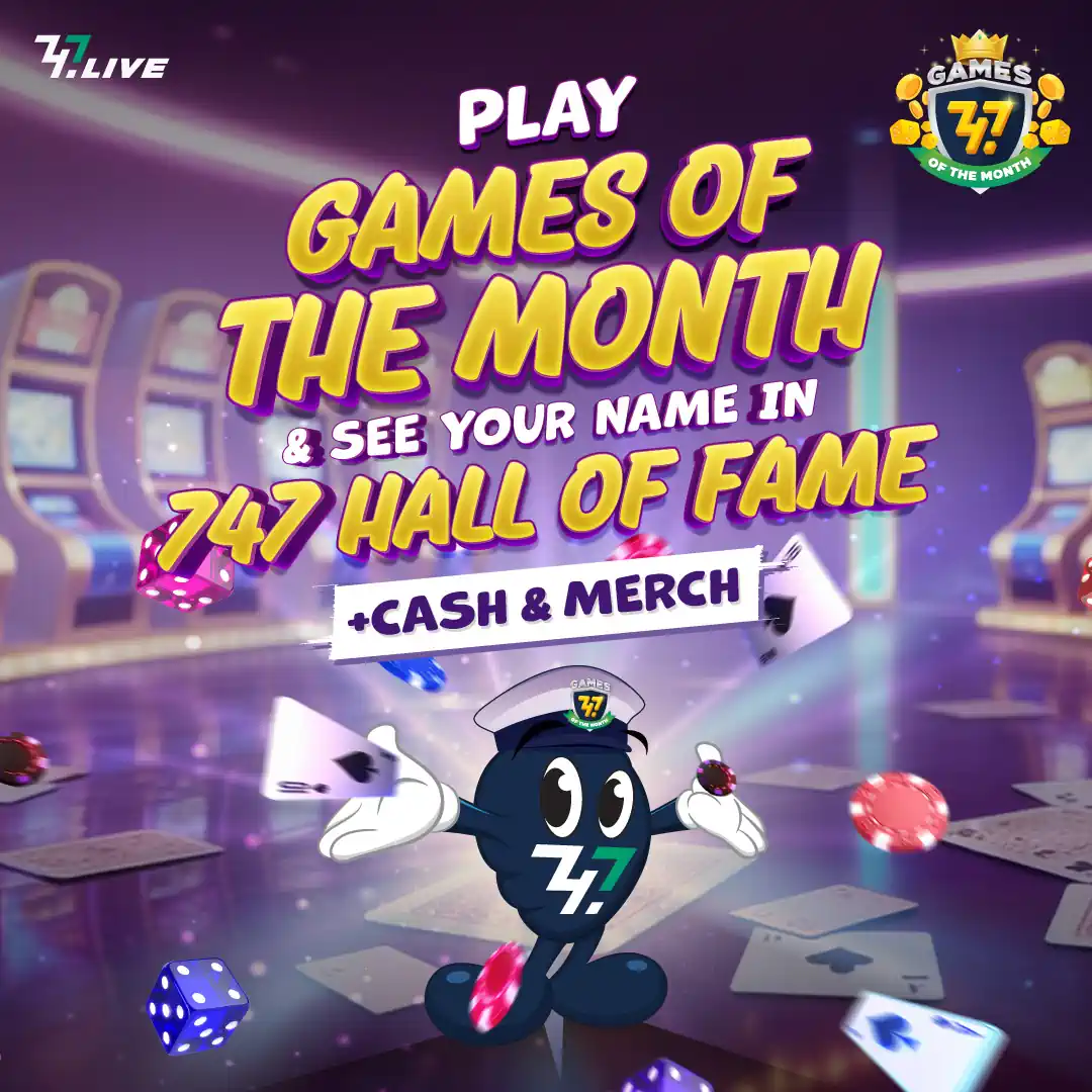 how to login and play Games of the Month on Z7Live powered by 747Live casino platform